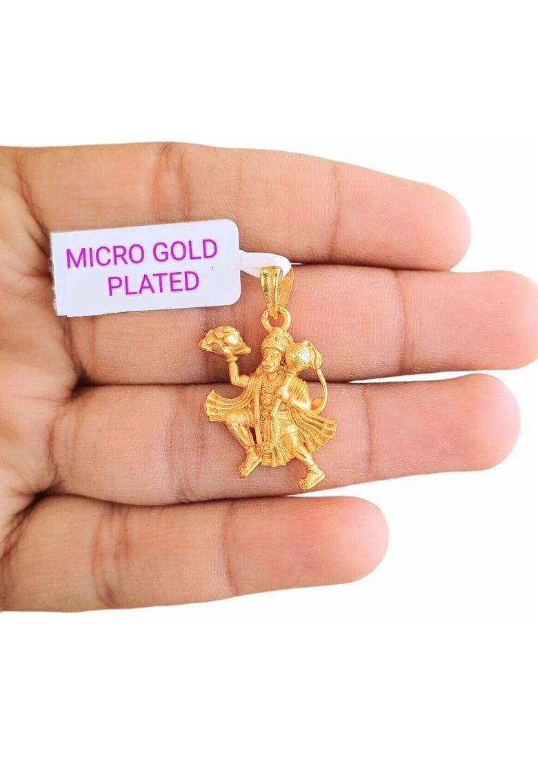 Gold-Plated Geometric Pendant for Men & Women | Traditional Temple Jewellery for Wedding & Festive Wear | Festive Gift - Indya