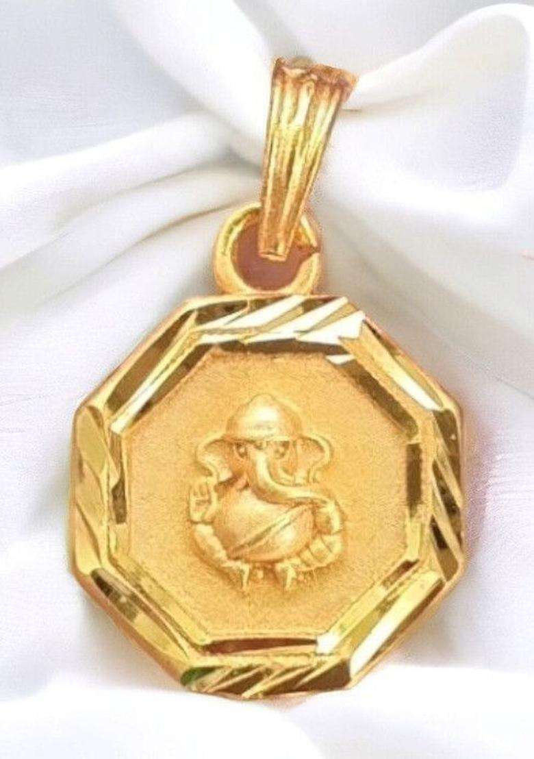 Gold-Plated Geometric Pendants for Men & Women | Traditional Temple Jewellery for Wedding & Festive Wear | Festive Gift - Indya