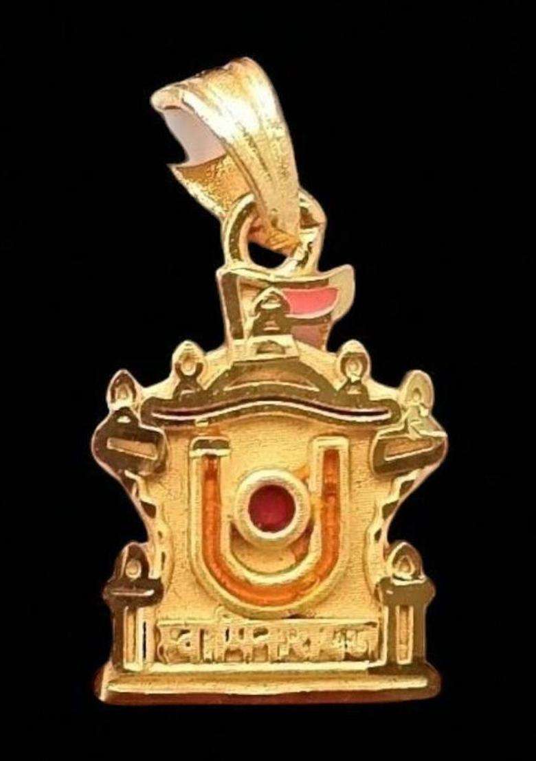 Gold-Plated Geometric Pendants for Men & Women | Traditional Temple Jewellery for Wedding & Festive Wear | Festive Gift - Indya