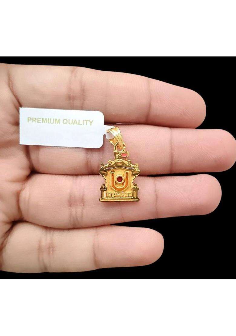 Gold-Plated Geometric Pendants for Men & Women | Traditional Temple Jewellery for Wedding & Festive Wear | Festive Gift - Indya
