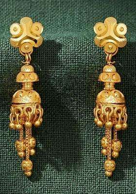 Gold-Plated Floral Jhumkas Earrings for Women | Traditional Temple Jewellery for Wedding & Festive Wear | Gift for Her