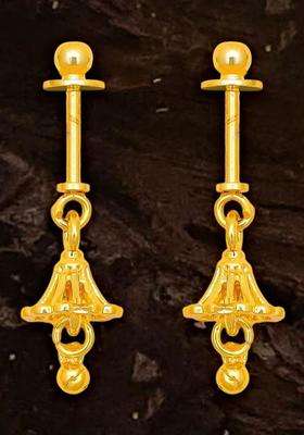 Gold-Plated Geometric Drop Earrings for Women | Traditional Temple Jewellery for Wedding & Festive Wear | Gift for Her