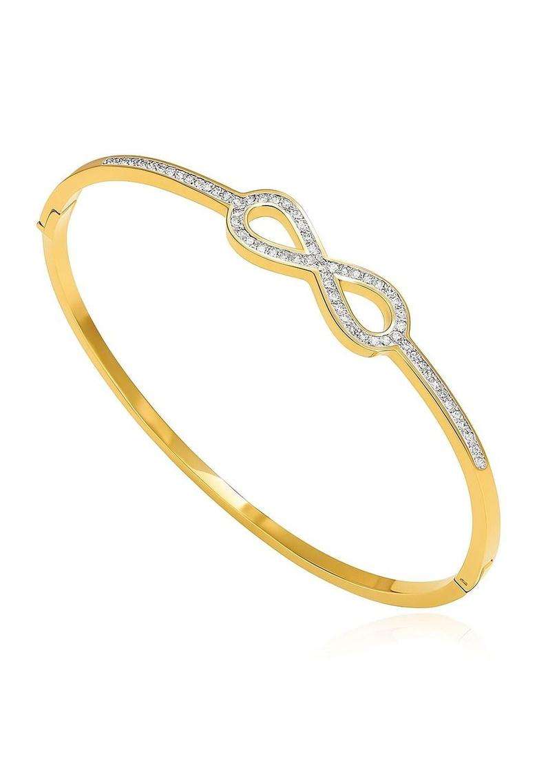 American Diamond Temple Gold-Plated Kada Bracelet for Women | Stylish Party & Everyday Wear | Gift for Her - Indya