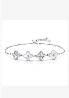 Silver-Plated American Diamond Multistrand Bracelet for Women | Stylish Party & Everyday Wear | Gift for Her