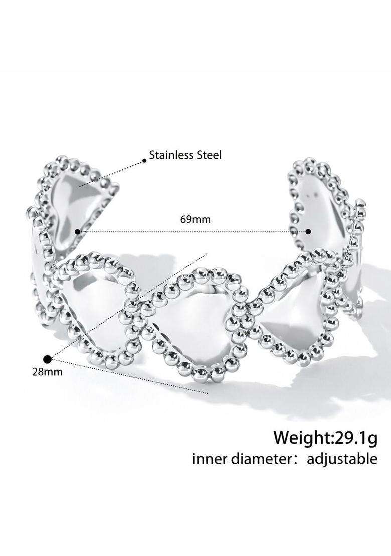 Temple Silver-Plated Cuff Bracelet for Women | Stylish Party & Everyday Wear | Gift for Her - Indya