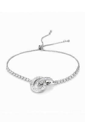 Silver-Plated American Diamond Anti Tarnish Link Bracelet for Women | Stylish Party & Everyday Wear | Gift for Her