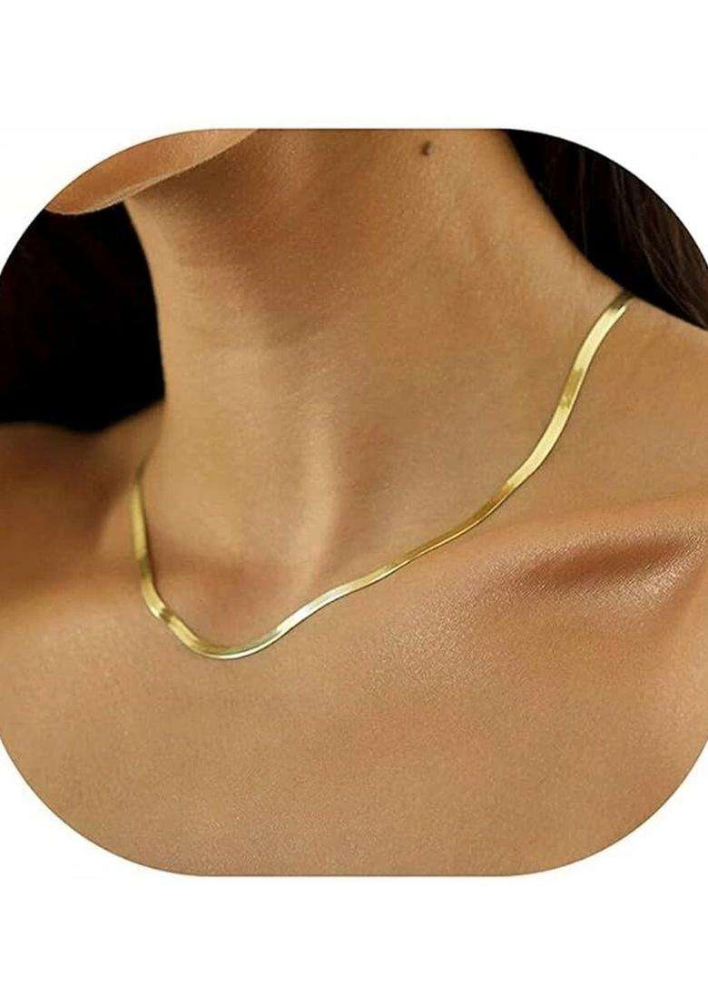 Gold-Plated Geometric Pendants with Chains with CZ Stone for Women | Stylish Party & Everyday Wear | Gift for Her - Indya