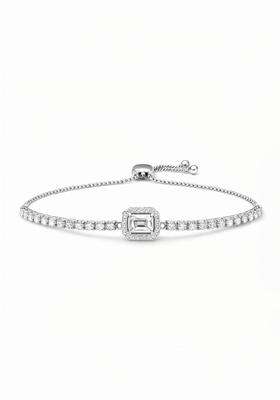 American Diamond Temple Silver-Plated Link Bracelet for Women | Stylish Party & Everyday Wear | Gift for Her
