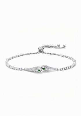 Silver-Plated American Diamond Anti Tarnish Link Bracelet for Women | Stylish Party & Everyday Wear | Gift for Her
