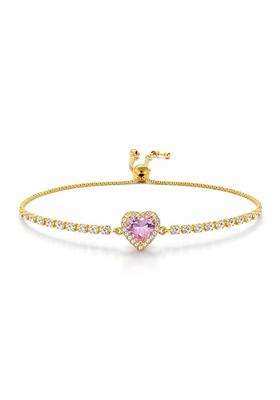 American Diamond Temple Gold-Plated Link Bracelet for Women | Stylish Party & Everyday Wear | Gift for Her