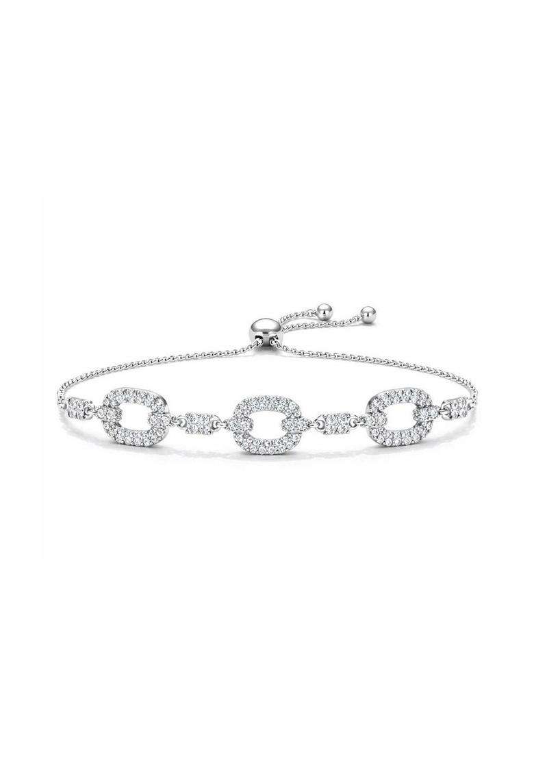 American Diamond Temple Silver-Plated Link Bracelet for Women | Stylish Party & Everyday Wear | Gift for Her - Indya