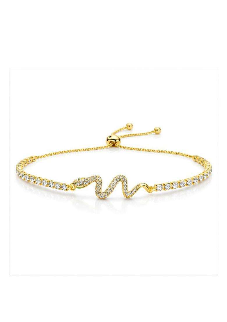 American Diamond Temple Gold-Plated Link Bracelet for Women | Stylish Party & Everyday Wear | Gift for Her - Indya