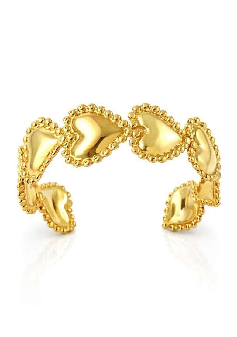 Stainless Steel Gold-Plated Cuff Bracelet for Women | Stylish Party & Everyday Wear | Gift for Her - Indya