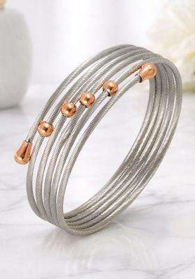 American Diamond Temple Rose Gold-Plated Multistrand Bracelet for Women | Stylish Party & Everyday Wear | Gift for Her