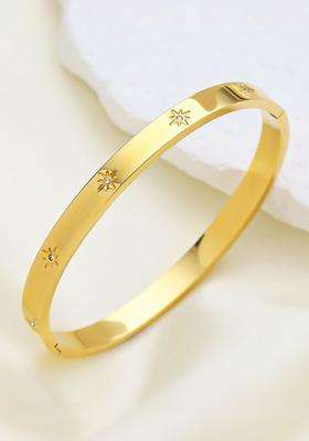 American Diamond Temple Gold-Plated Bangle-Style Bracelet for Women | Stylish Party & Everyday Wear | Gift for Her