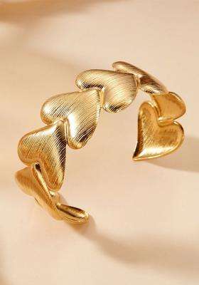 American Diamond Temple Gold-Plated Cuff Bracelet for Women | Stylish Party & Everyday Wear | Gift for Her