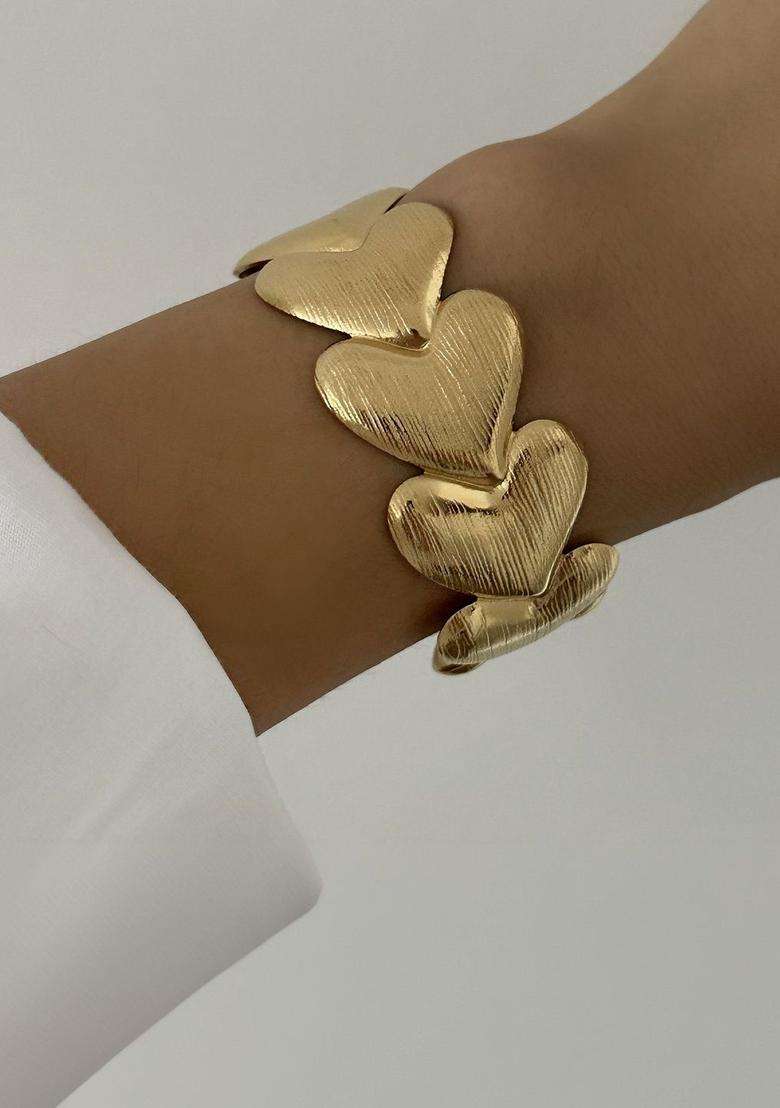 American Diamond Temple Gold-Plated Cuff Bracelet for Women | Stylish Party & Everyday Wear | Gift for Her - Indya