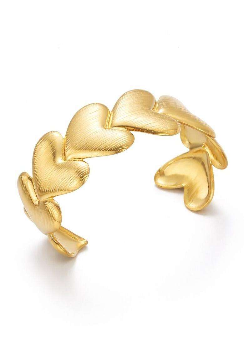 American Diamond Temple Gold-Plated Cuff Bracelet for Women | Stylish Party & Everyday Wear | Gift for Her - Indya
