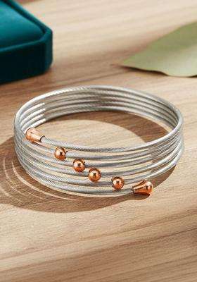 American Diamond Temple Silver-Plated Multistrand Bracelet for Women | Stylish Party & Everyday Wear | Gift for Her
