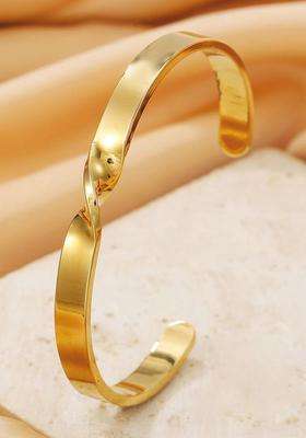 American Diamond Temple Gold-Plated Cuff Bracelet for Women | Stylish Party & Everyday Wear | Gift for Her