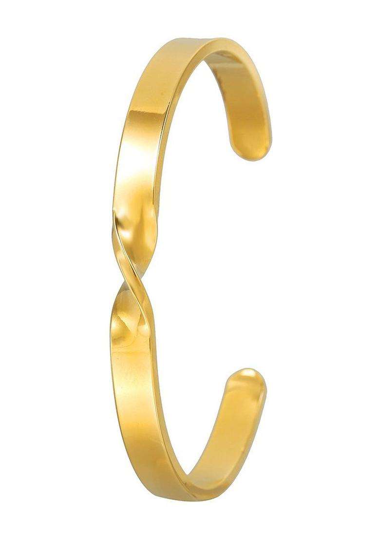 American Diamond Temple Gold-Plated Cuff Bracelet for Women | Stylish Party & Everyday Wear | Gift for Her - Indya