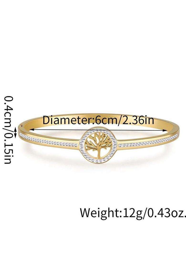 American Diamond Temple Gold-Plated Bangle-Style Bracelet for Women | Stylish Party & Everyday Wear | Gift for Her - Indya