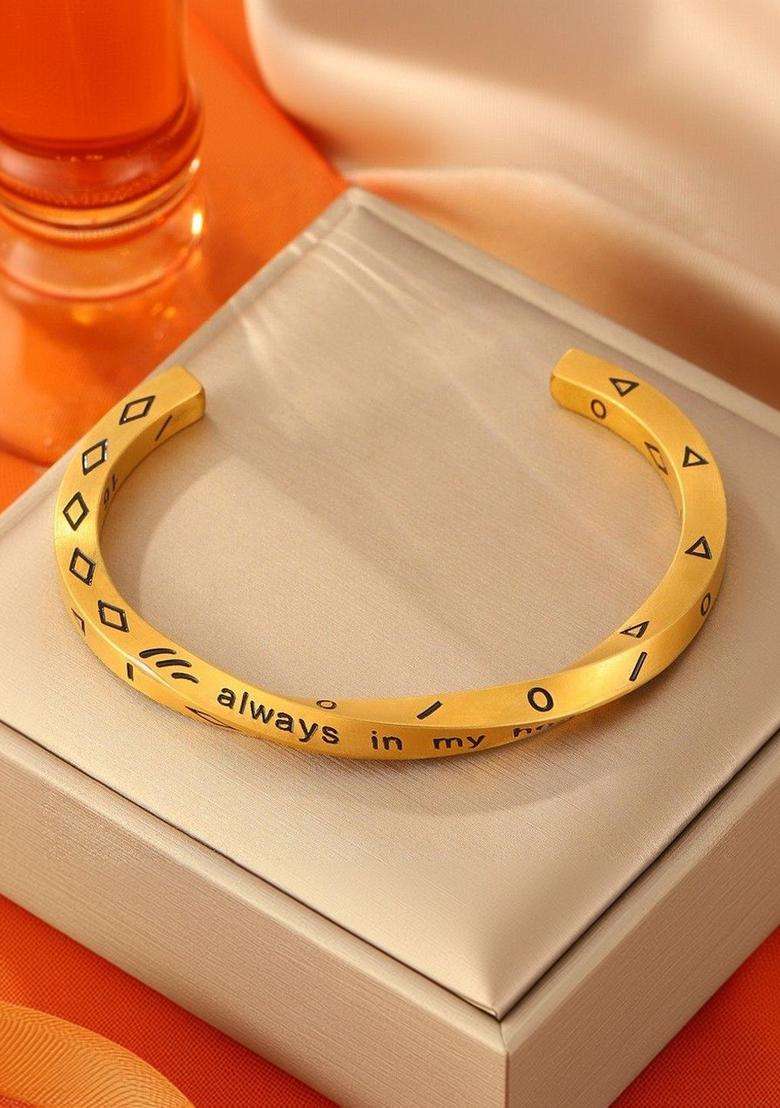 American Diamond Temple Gold-Plated Cuff Bracelet for Women | Stylish Party & Everyday Wear | Gift for Her - Indya