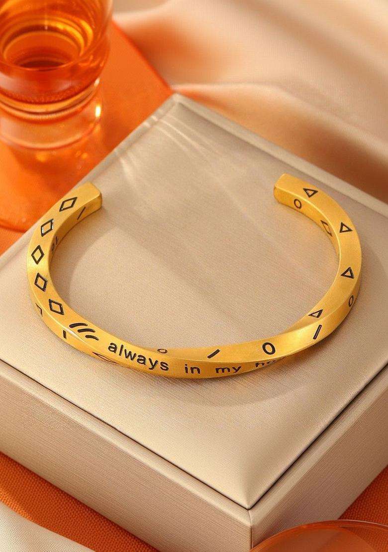 American Diamond Temple Gold-Plated Cuff Bracelet for Women | Stylish Party & Everyday Wear | Gift for Her - Indya