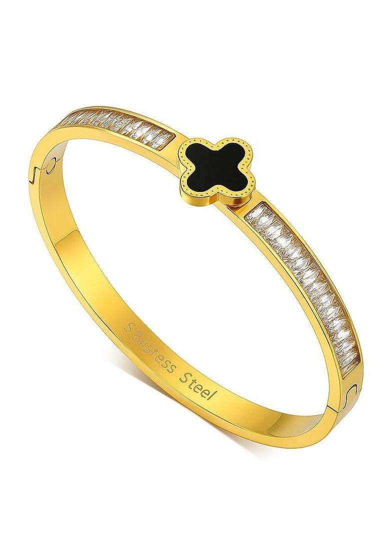 American Diamond Temple Gold-Plated Bangle-Style Bracelet for Women | Stylish Party & Everyday Wear | Gift for Her - Indya