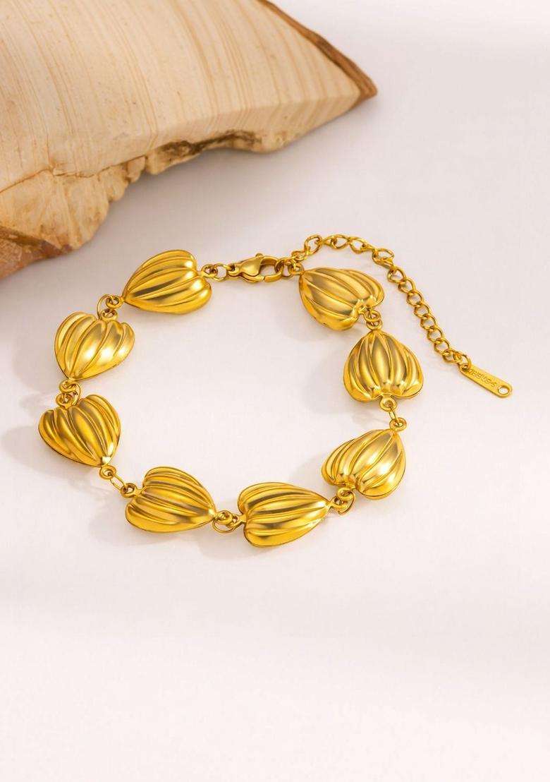 American Diamond Temple Gold-Plated Link Bracelet for Women | Stylish Party & Everyday Wear | Gift for Her - Indya