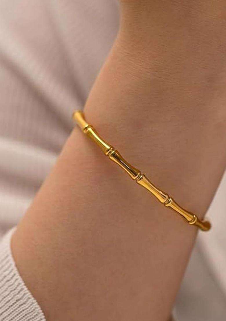 2 American Diamond Temple Silver-Plated Bangle-Style Bracelet for Women | Stylish Party & Everyday Wear | Gift for Her - Indya