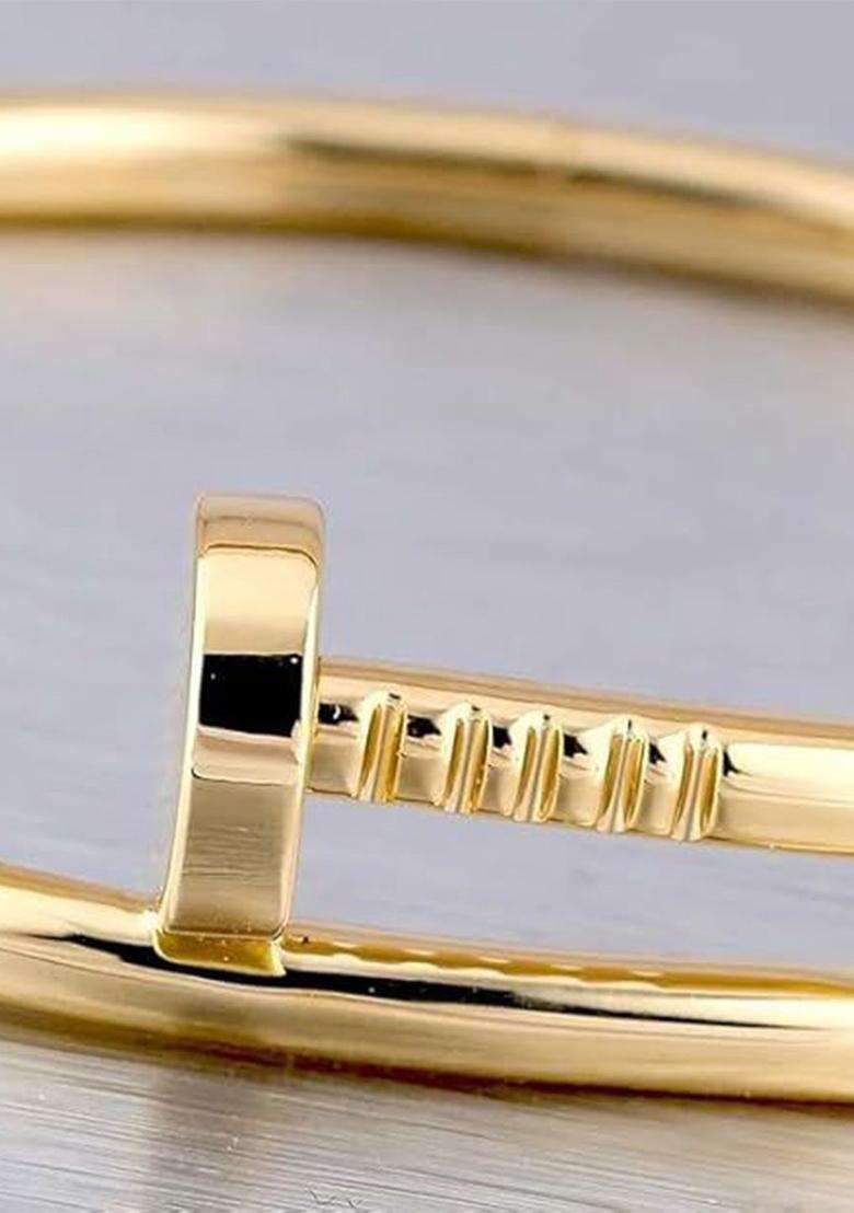 Set of 2 Gold-Plated American Diamond Studded Anti-Tarnish Kada Bracelet for Women | Stylish Party & Everyday Wear | Gift for Her - Indya