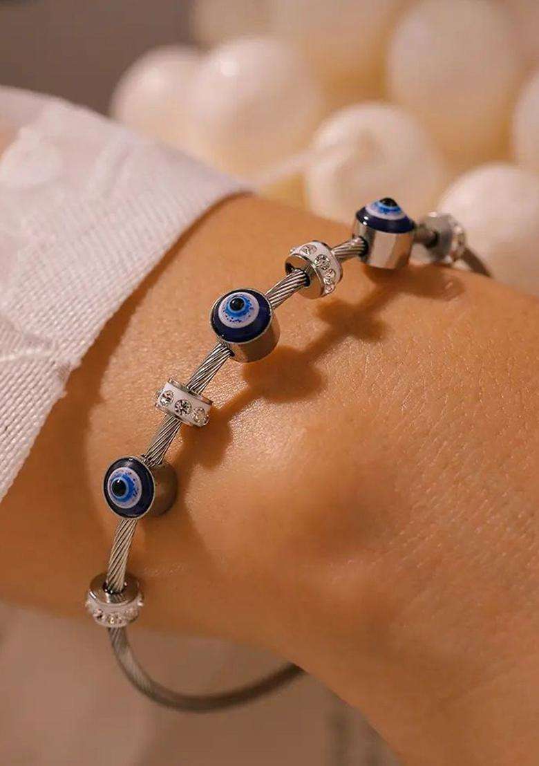 Set of 2 Gold-Plated American Diamond Studded Anti-Tarnish Kada Bracelet for Women | Stylish Party & Everyday Wear | Gift for Her - Indya