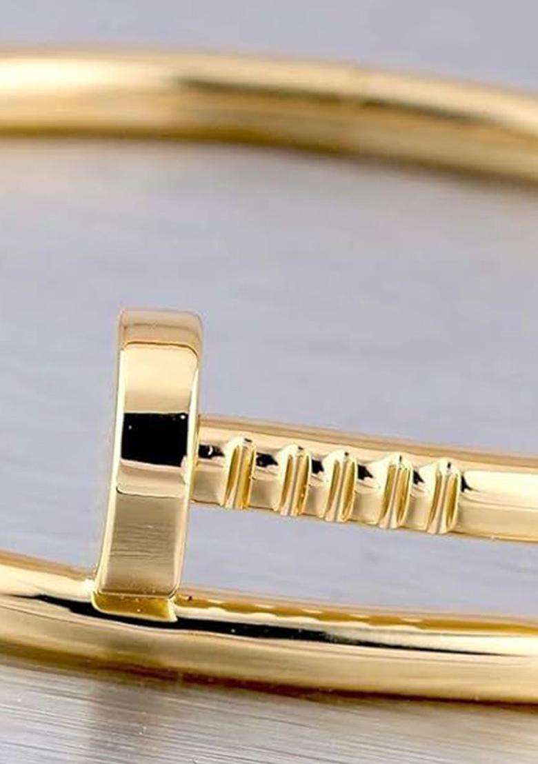 Set of 2 Rose Gold-Plated American Diamond Studded Kada Bracelet for Women | Stylish Party & Everyday Wear | Gift for Her - Indya