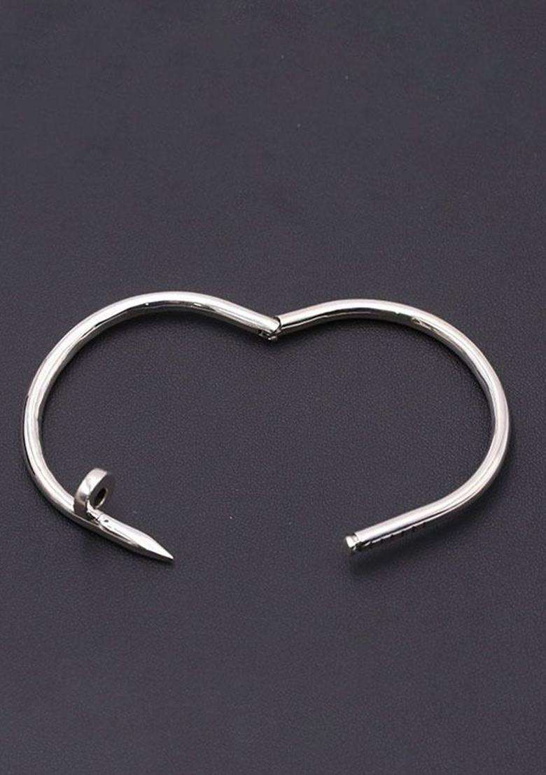 Set of 2 Rose Gold-Plated American Diamond Studded Bangle-Style Bracelet for Women | Stylish Party & Everyday Wear | Gift for Her - Indya