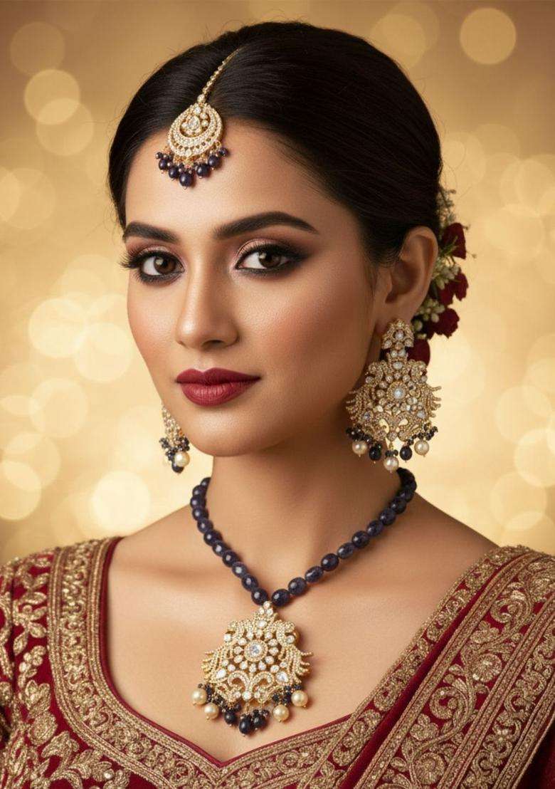 Sterling Silver Gold-Plated Necklace for Women | Traditional Temple Jewellery for Wedding & Festive Wear | Gift for Her - Indya