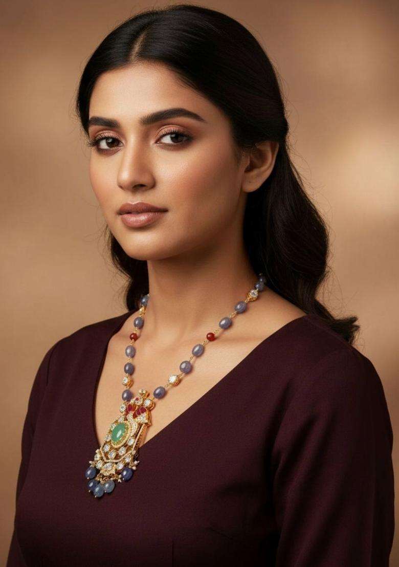 Sterling Silver Gold-Plated Necklace for Women | Traditional Temple Jewellery for Wedding & Festive Wear | Gift for Her - Indya