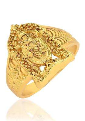 Brass-Plated Temple Finger Ring for Men & Women | Traditional Temple Jewellery for Wedding & Festive Wear | Festive Gift