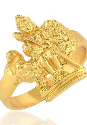 Gold-Plated Temple Finger Ring for Men & Women | Traditional Temple Jewellery for Wedding & Festive Wear | Festive Gift