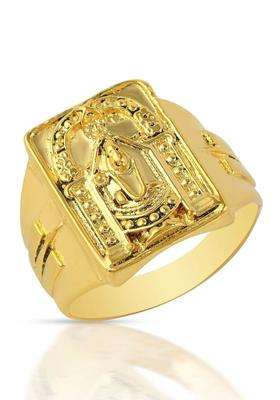 Brass-Plated Temple Finger Ring for Men & Women | Traditional Temple Jewellery for Wedding & Festive Wear | Festive Gift