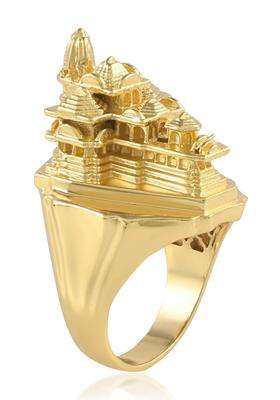 Brass-Plated Temple Finger Ring for Men | Traditional Temple Jewellery for Wedding & Festive Wear | Gift for Him