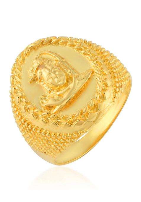 Brass-Plated Temple Finger Ring for Men | Traditional Temple Jewellery for Wedding & Festive Wear | Gift for Him