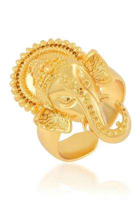 Brass-Plated Temple Finger Ring for Men | Traditional Temple Jewellery for Wedding & Festive Wear | Gift for Him