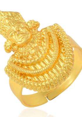 Brass-Plated Temple Finger Ring for Men & Women | Traditional Temple Jewellery for Wedding & Festive Wear | Festive Gift