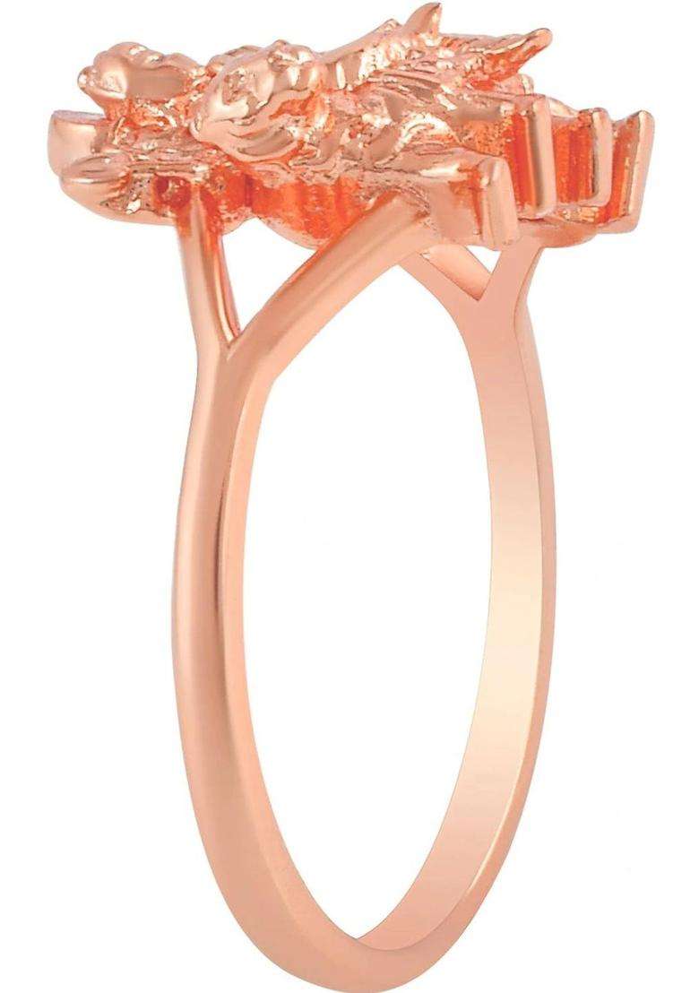 Brass-Plated Temple Finger Ring for Women | Traditional Temple Jewellery for Wedding & Festive Wear | Gift for Her - Indya