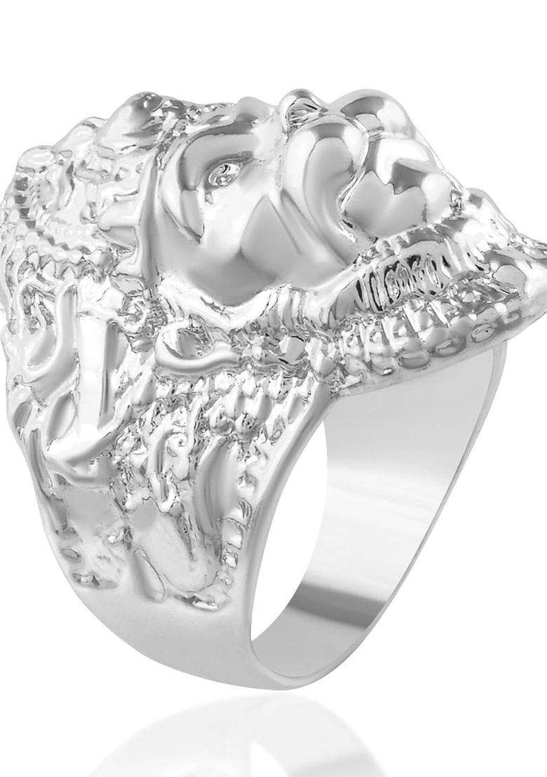 Brass-Plated Temple Finger Ring for Men | Traditional Temple Jewellery for Wedding & Festive Wear | Gift for Him - Indya