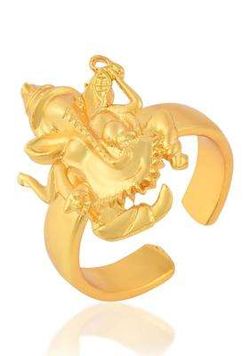 Brass-Plated Temple Finger Ring for Men & Women | Traditional Temple Jewellery for Wedding & Festive Wear | Festive Gift