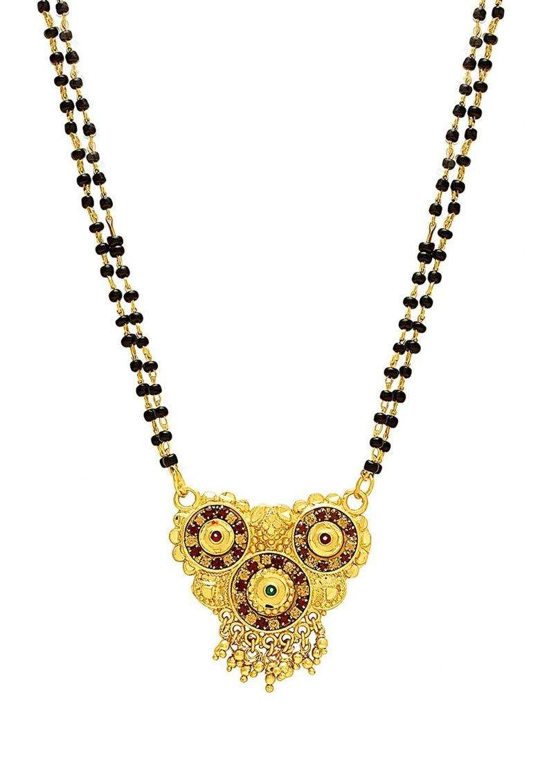 Gold-Plated Temple Necklace with CZ Stone for Women | Traditional Temple Jewellery for Wedding & Festive Wear | Gift for Her - Indya