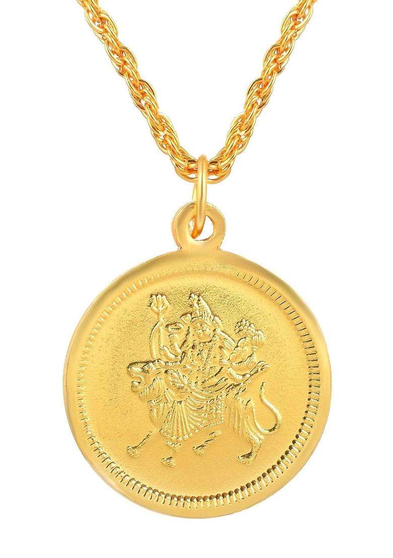 Gold-Plated Temple Necklace for Men & Women | Traditional Temple Jewellery for Wedding & Festive Wear | Festive Gift - Indya