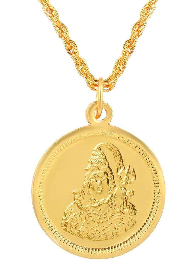 Gold-Plated Temple Necklace for Men & Women | Traditional Temple Jewellery for Wedding & Festive Wear | Festive Gift - Indya
